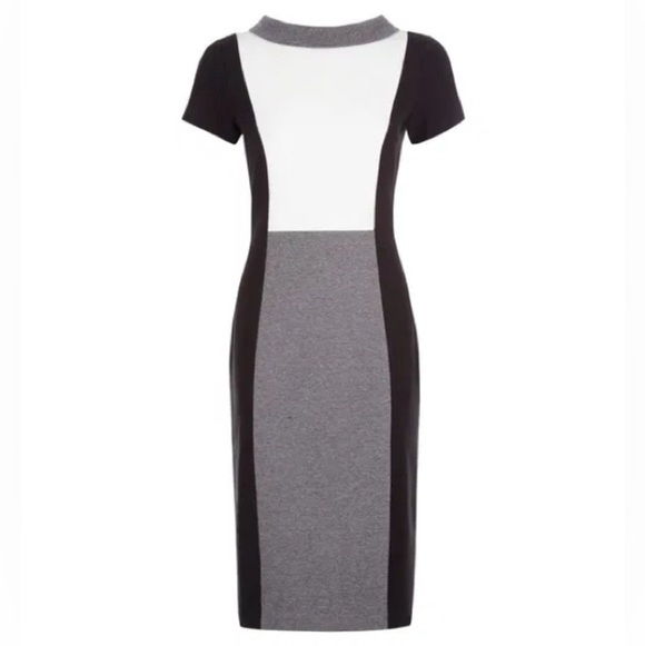 Hobbs London Cordelia Dress Size 8 Black Gray Colorblock Sheath Office NWT - Picture 8 of 12